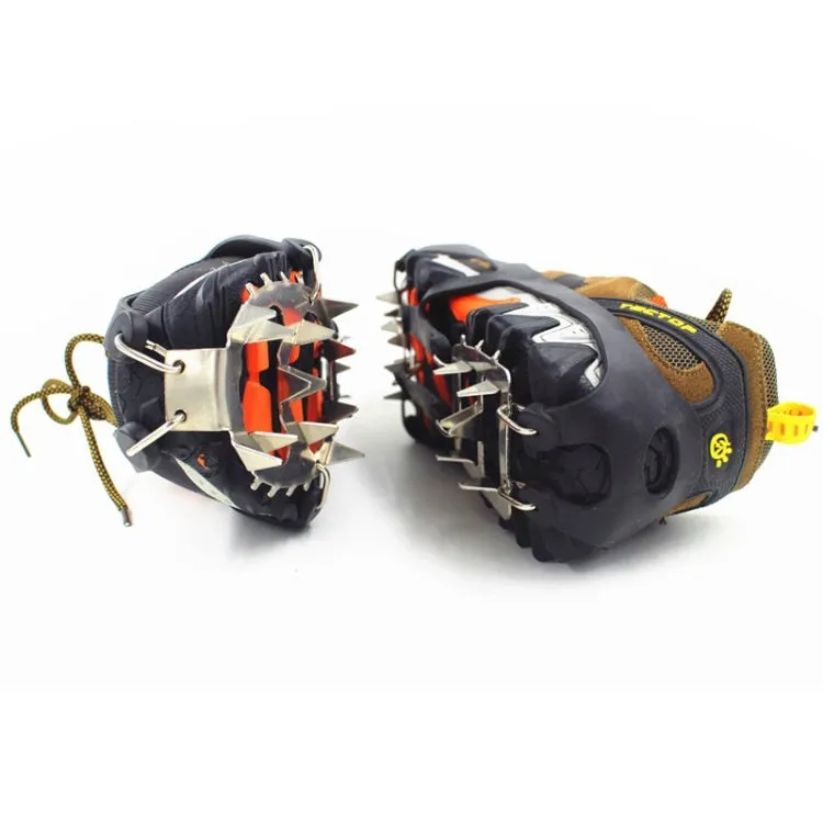 1 Pair  18 Large Spikes Crampons Outdoor Winter Walk Ice Fishing Snow Shoe Spikes,Size:  L Orange