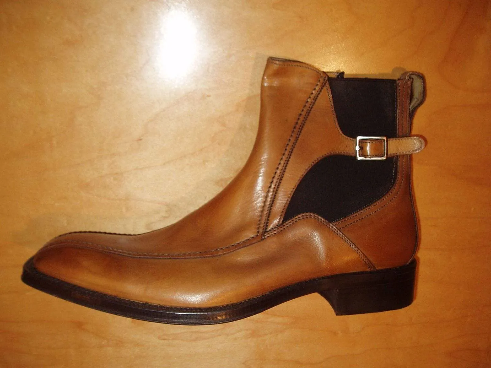 Bespoke Tan Chelsea Leather Buckle Boot