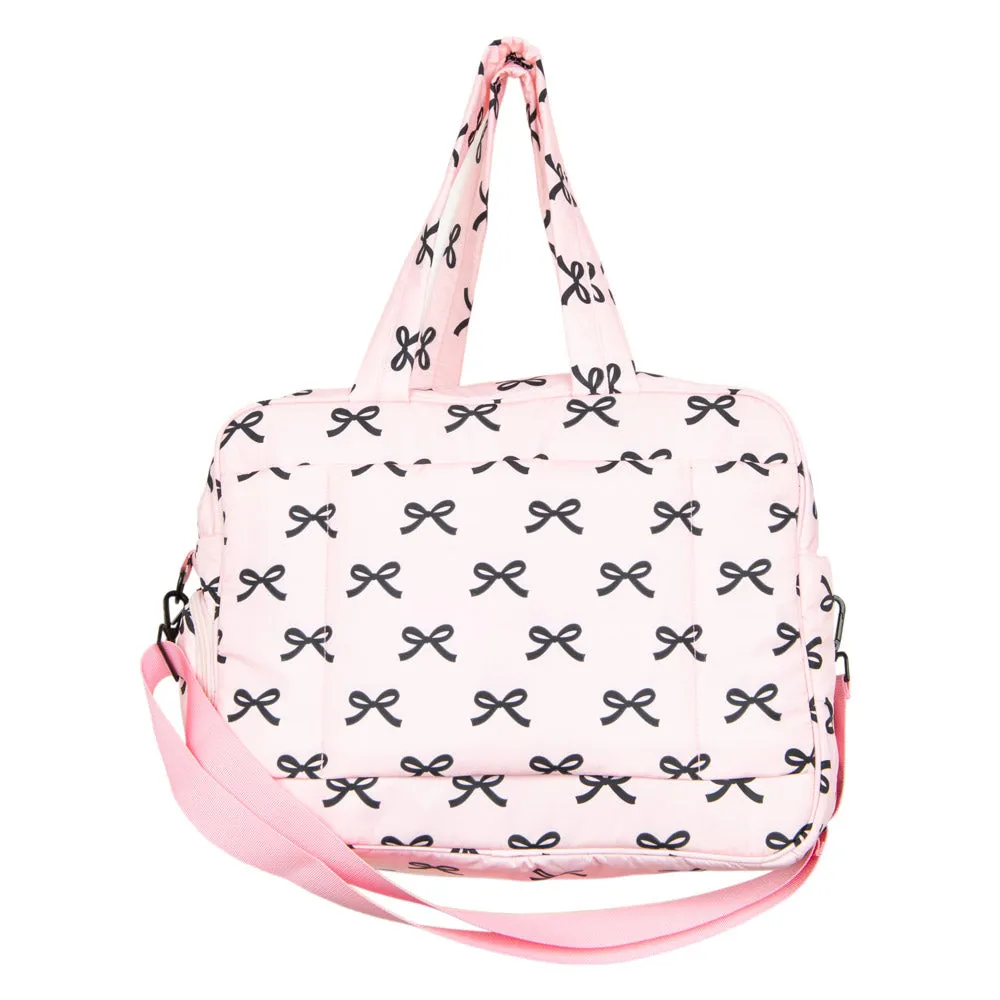 Black & Pink Mini Bows Wholesale Duffel Weekender