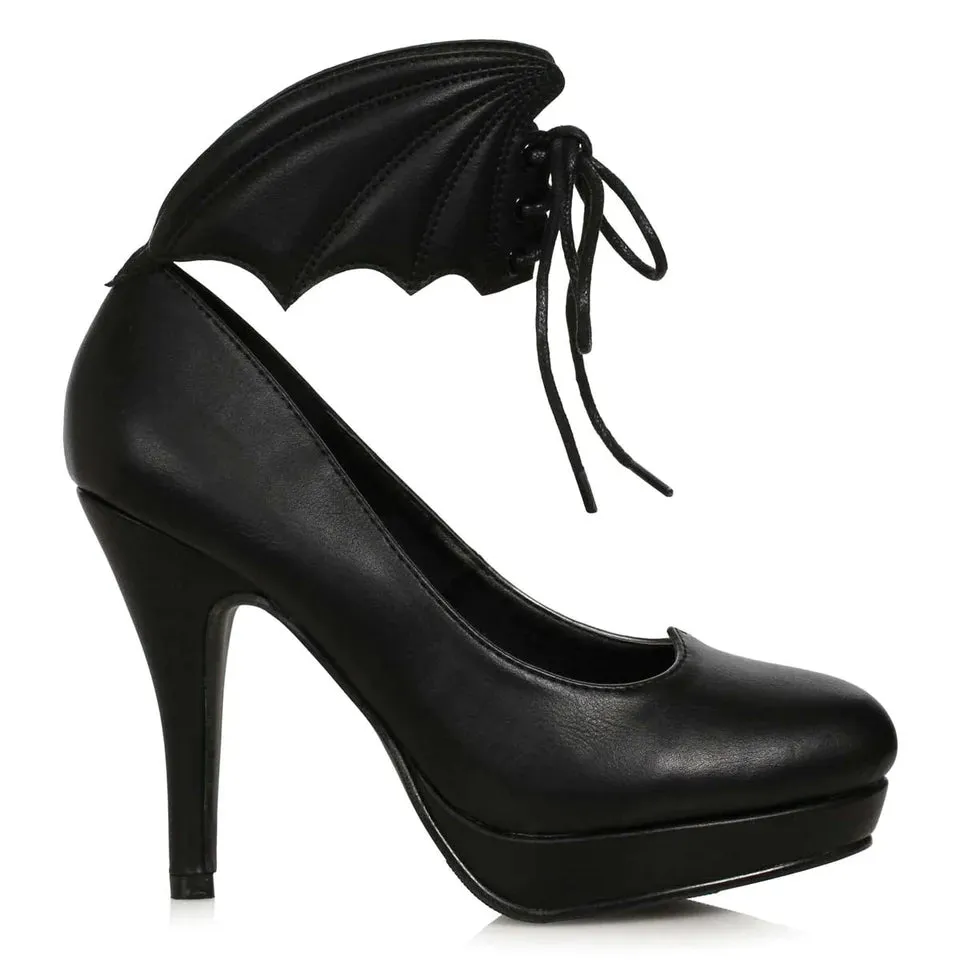 Black Batwing Platform Heels