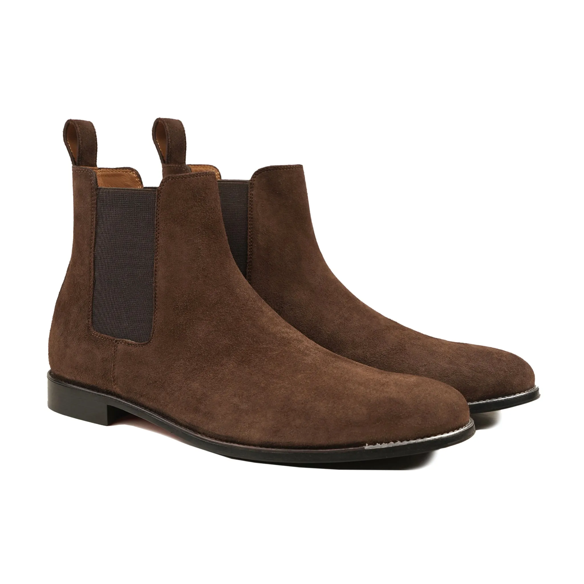 Bludenz - Men's Brown Kid Suede Chelsea Boot