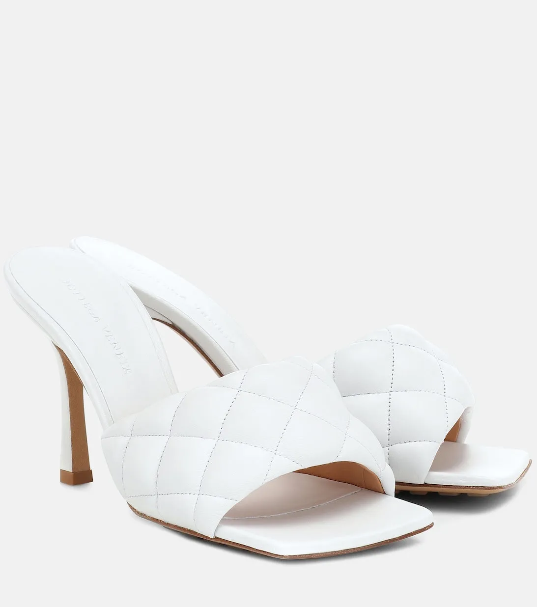 Bottega Veneta Quilted Leather Mules, White