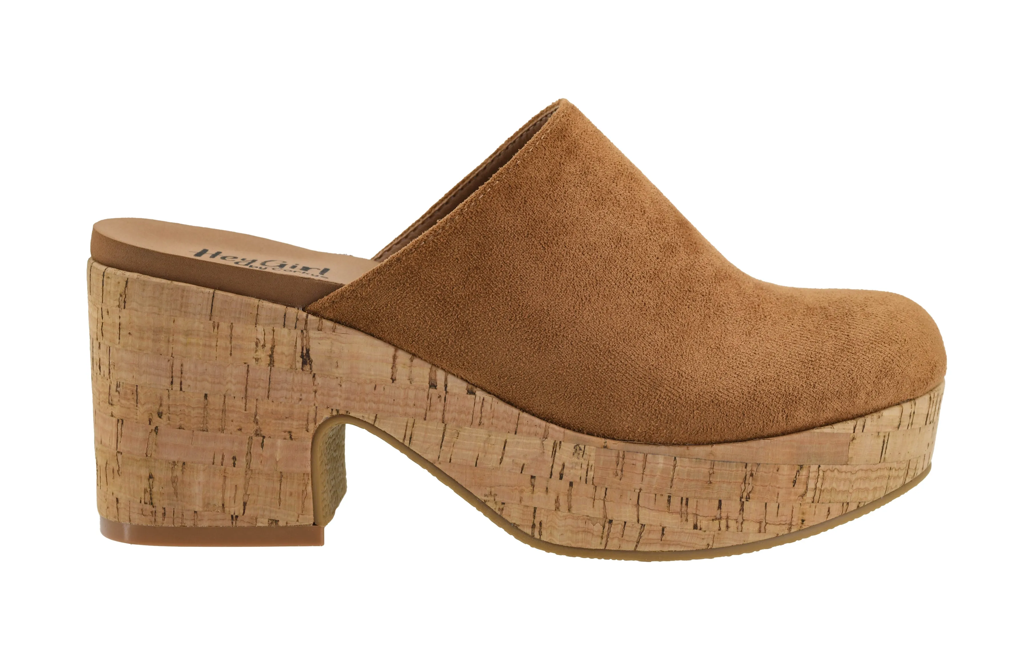 Corky's Watch Your Back Platform Clogs - Tobacco Faux Suede