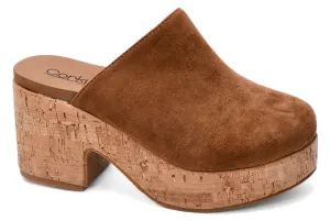 Corky's Watch Your Back Platform Clogs - Tobacco Faux Suede