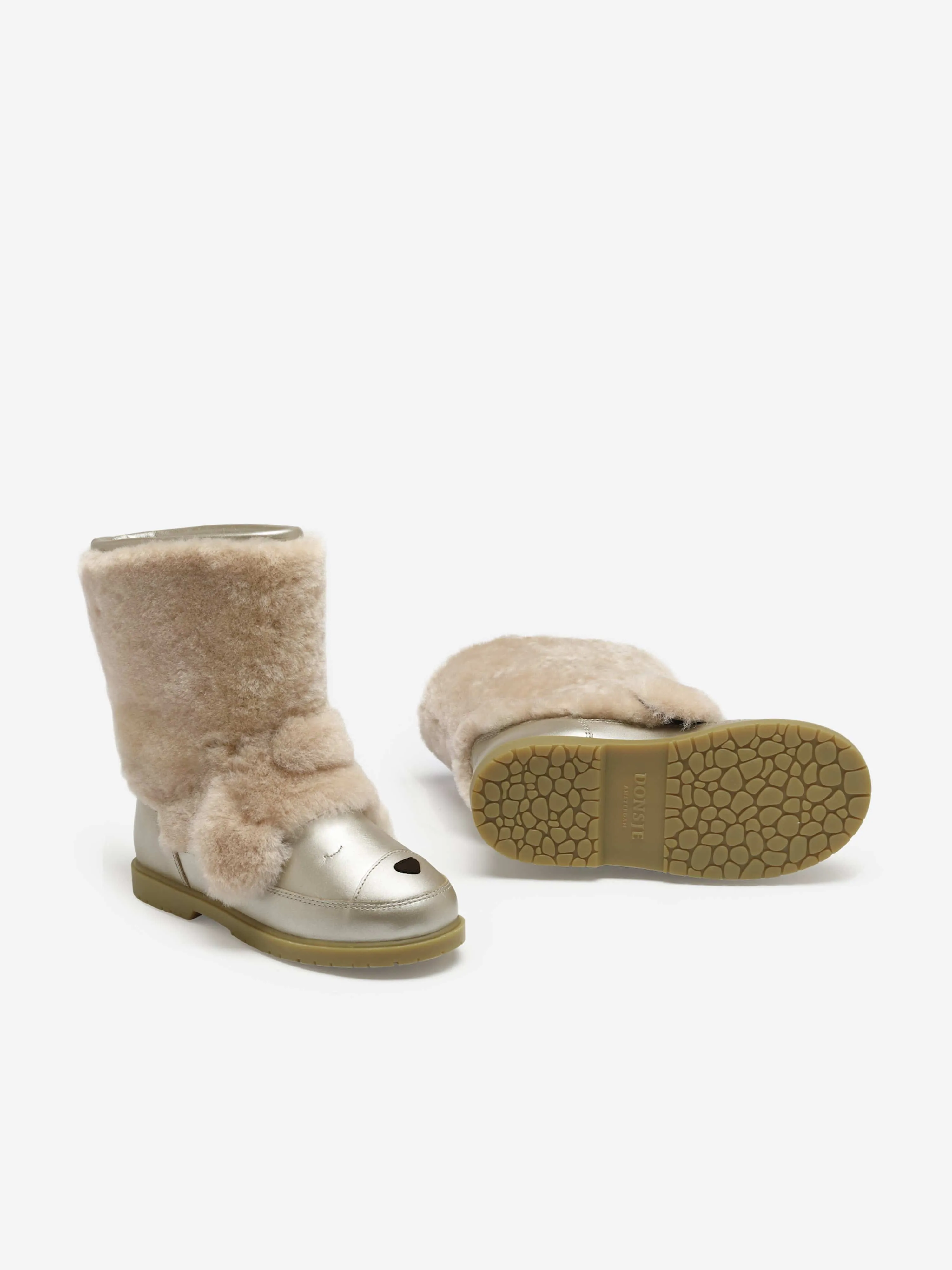 Donsje Girls Wadudu Exclusive Poodle Boots in Beige