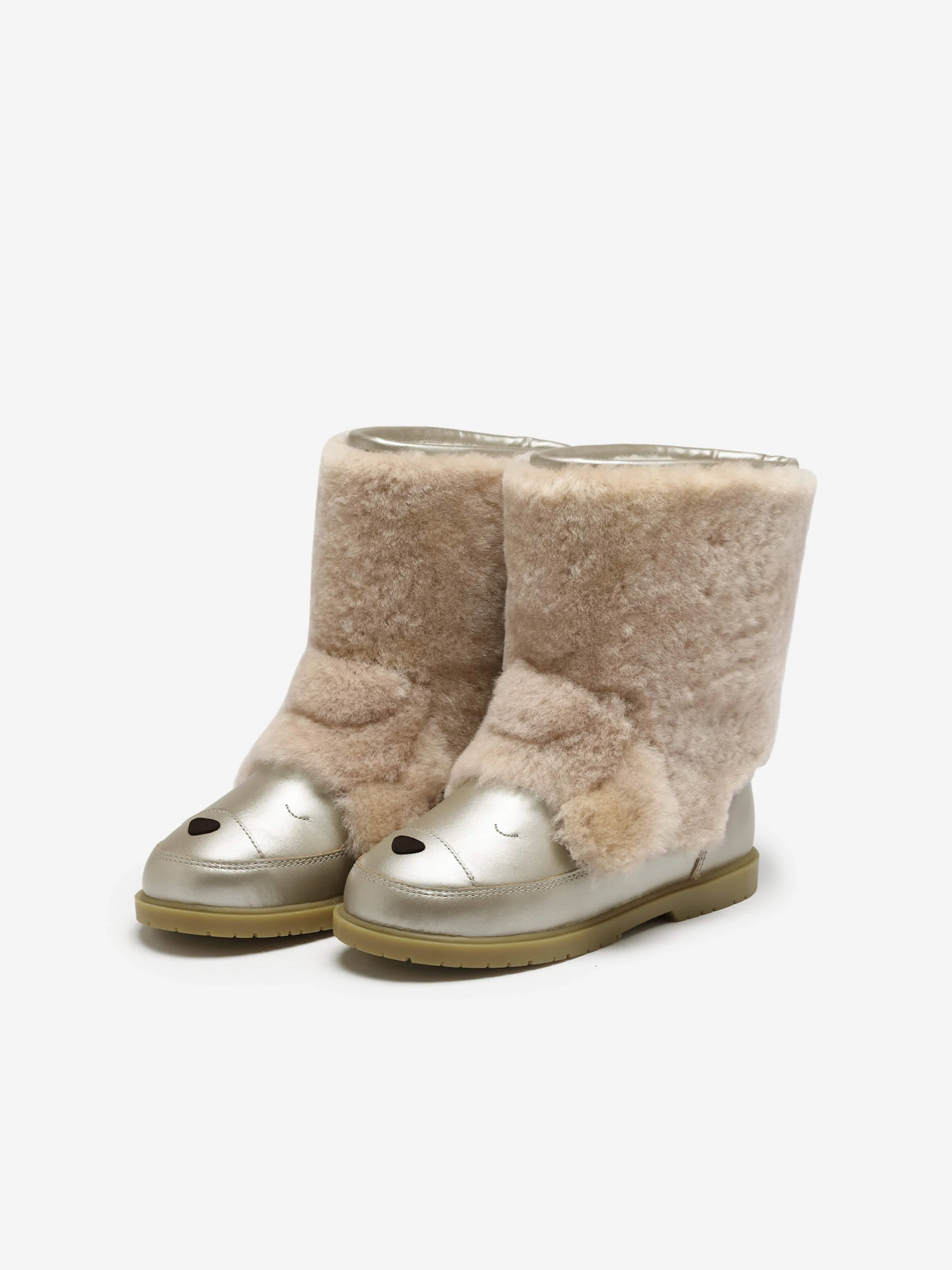 Donsje Girls Wadudu Exclusive Poodle Boots in Beige