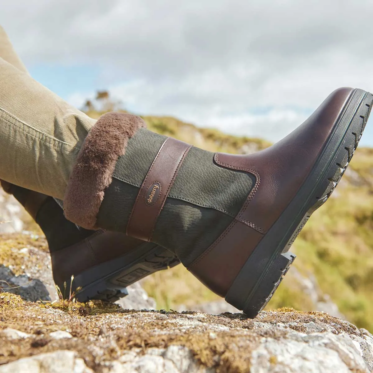 DUBARRY Foxrock Fur Lined Country Boots - Womens - Black/Brown