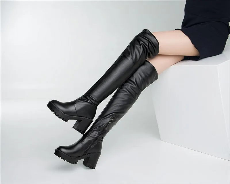 High heel long over the knee boots