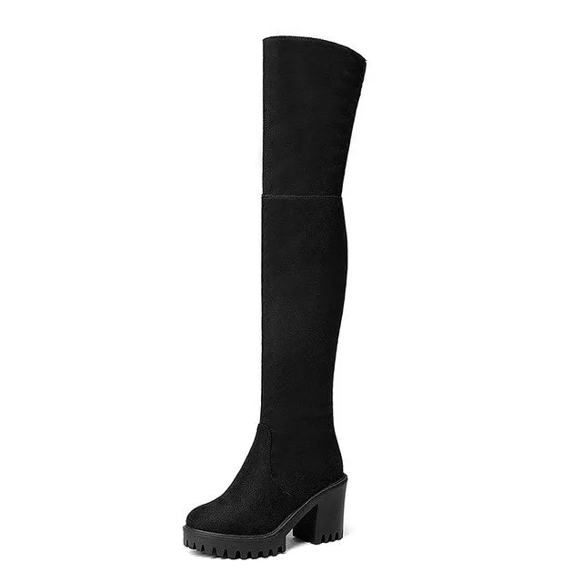 High heel long over the knee boots