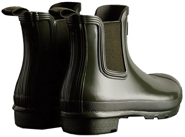 Hunter Wellies Womens Original Gloss Chelsea Boot Dark Olive