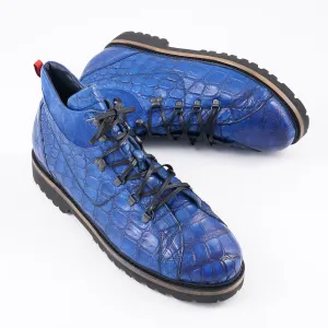 Kiton Blue Crocodile Hiking Boots