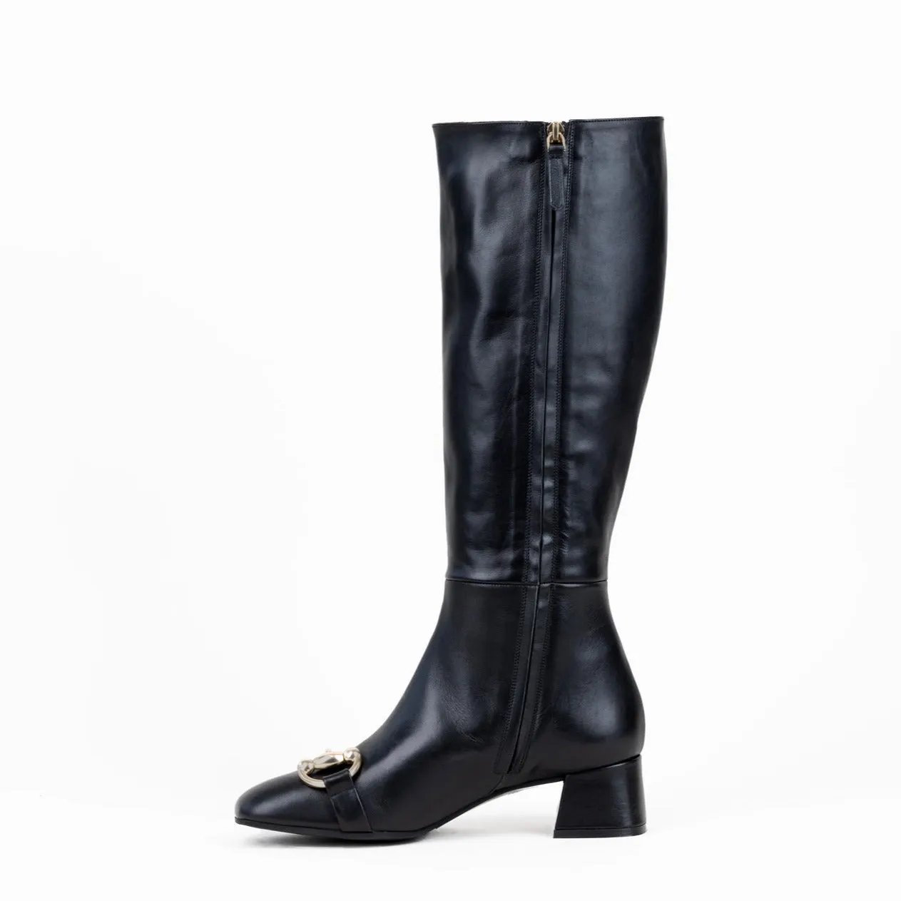 Laura Black Leather Boots