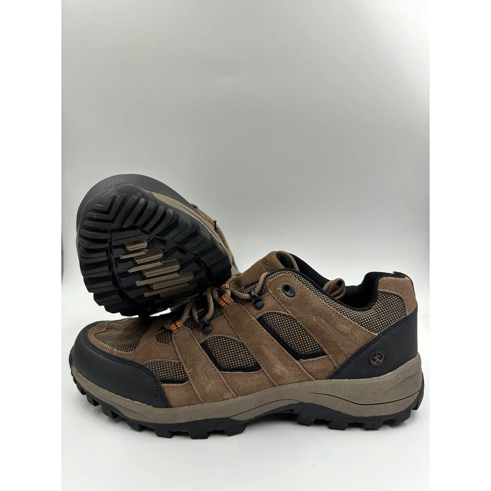 Men's Size 13, Low Top Brown & Black Hikers w/ Synthetic Rugged Toe Caps