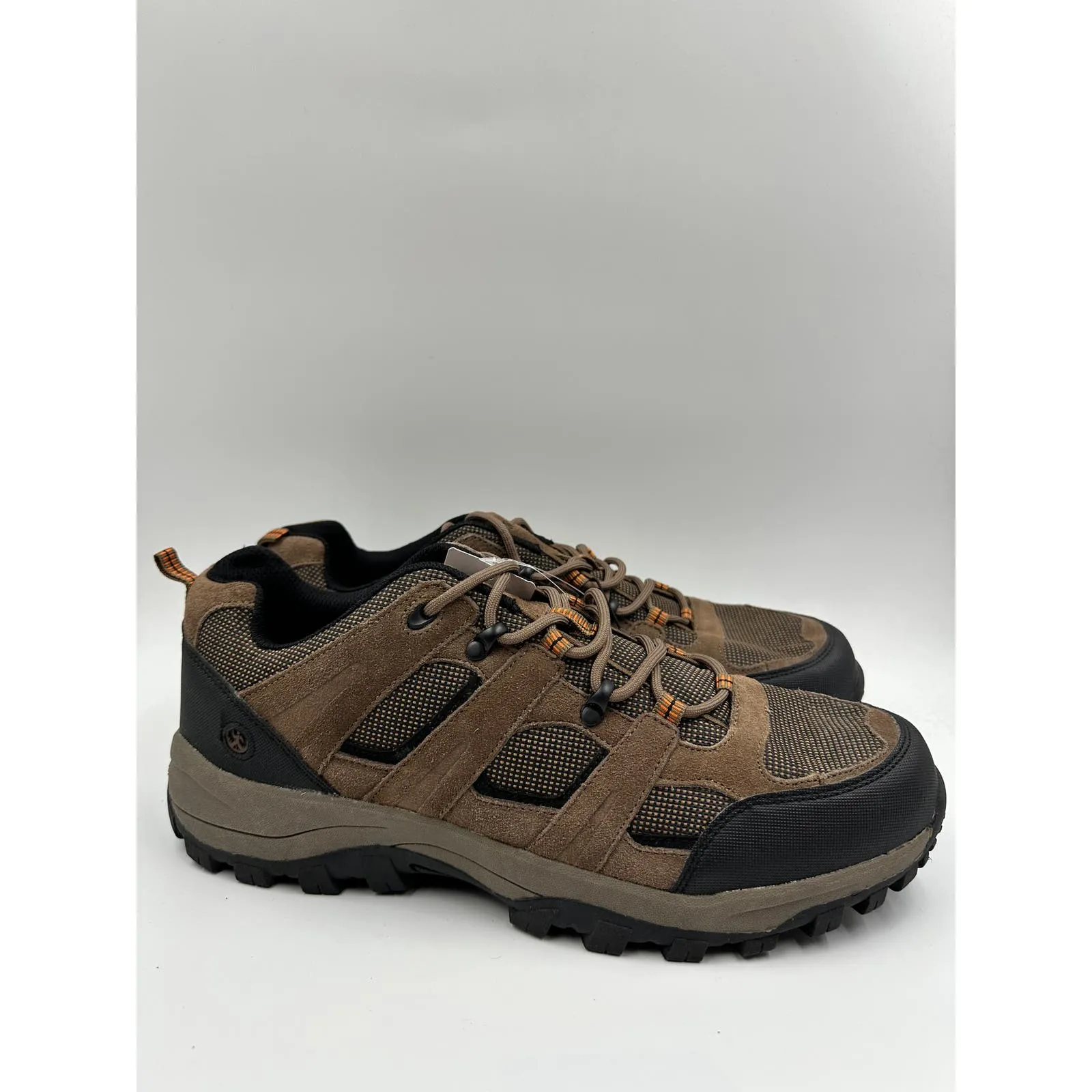 Men's Size 13, Low Top Brown & Black Hikers w/ Synthetic Rugged Toe Caps