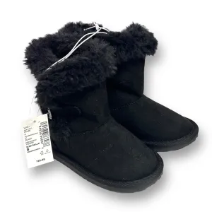 NEW! Children's Place Toddler Girl Size 8 Black Faux Fur Winter Boots