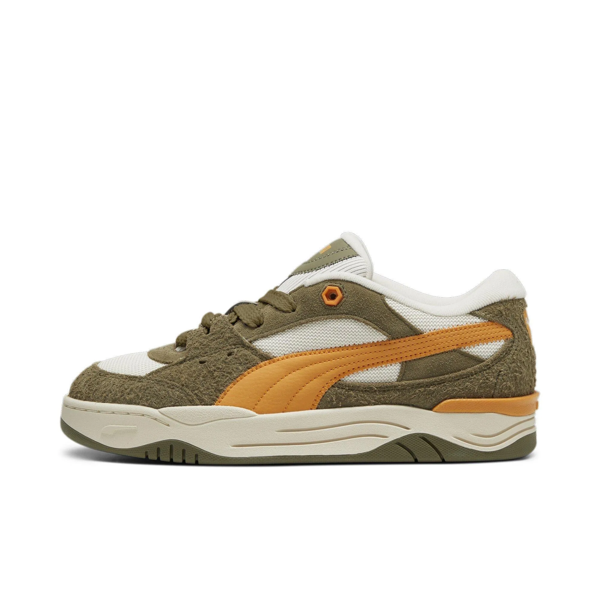 Mens Textured PUMA 180 in Alpine Snow and PUMA Olive color