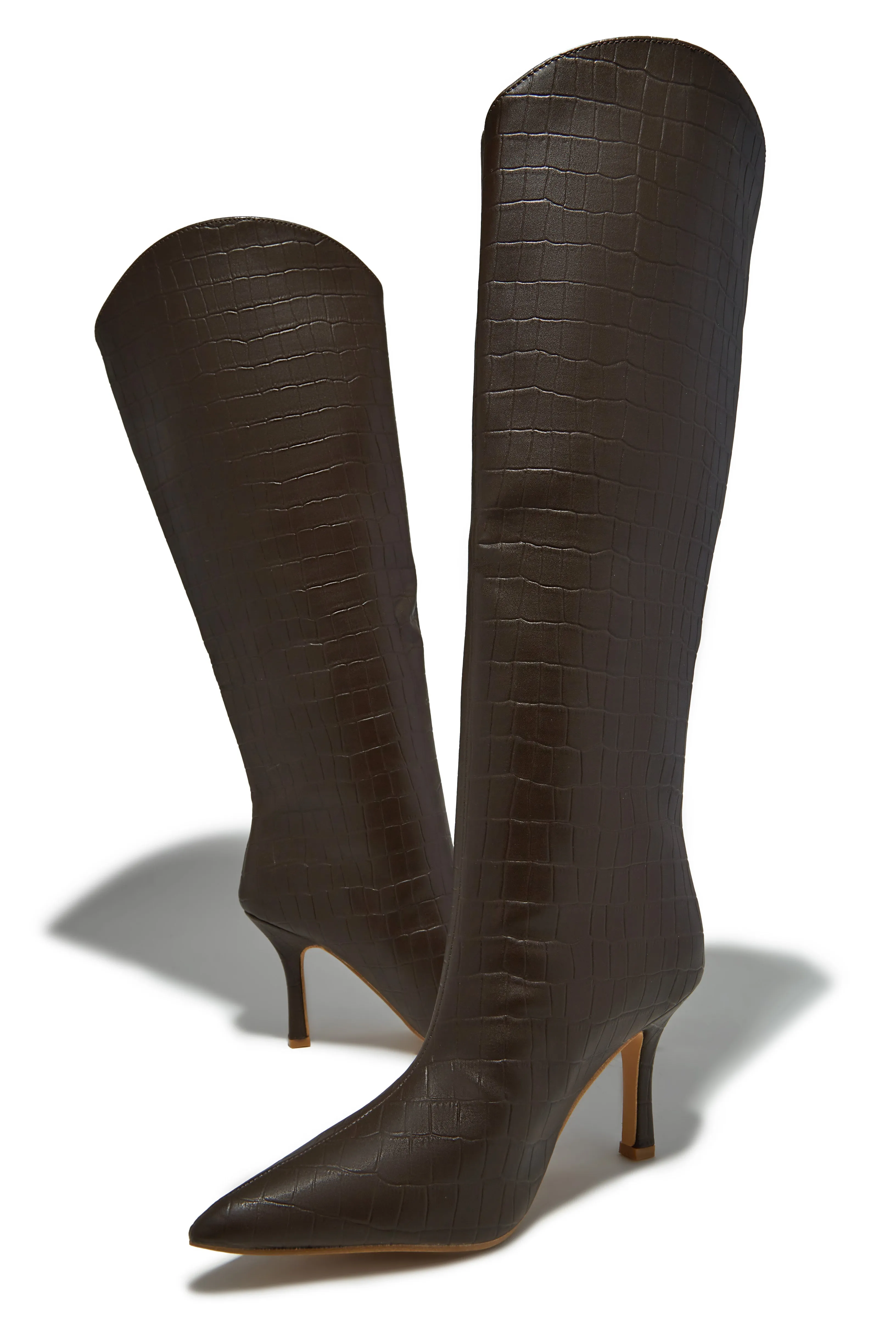 Shyla Knee High Boots - Brown