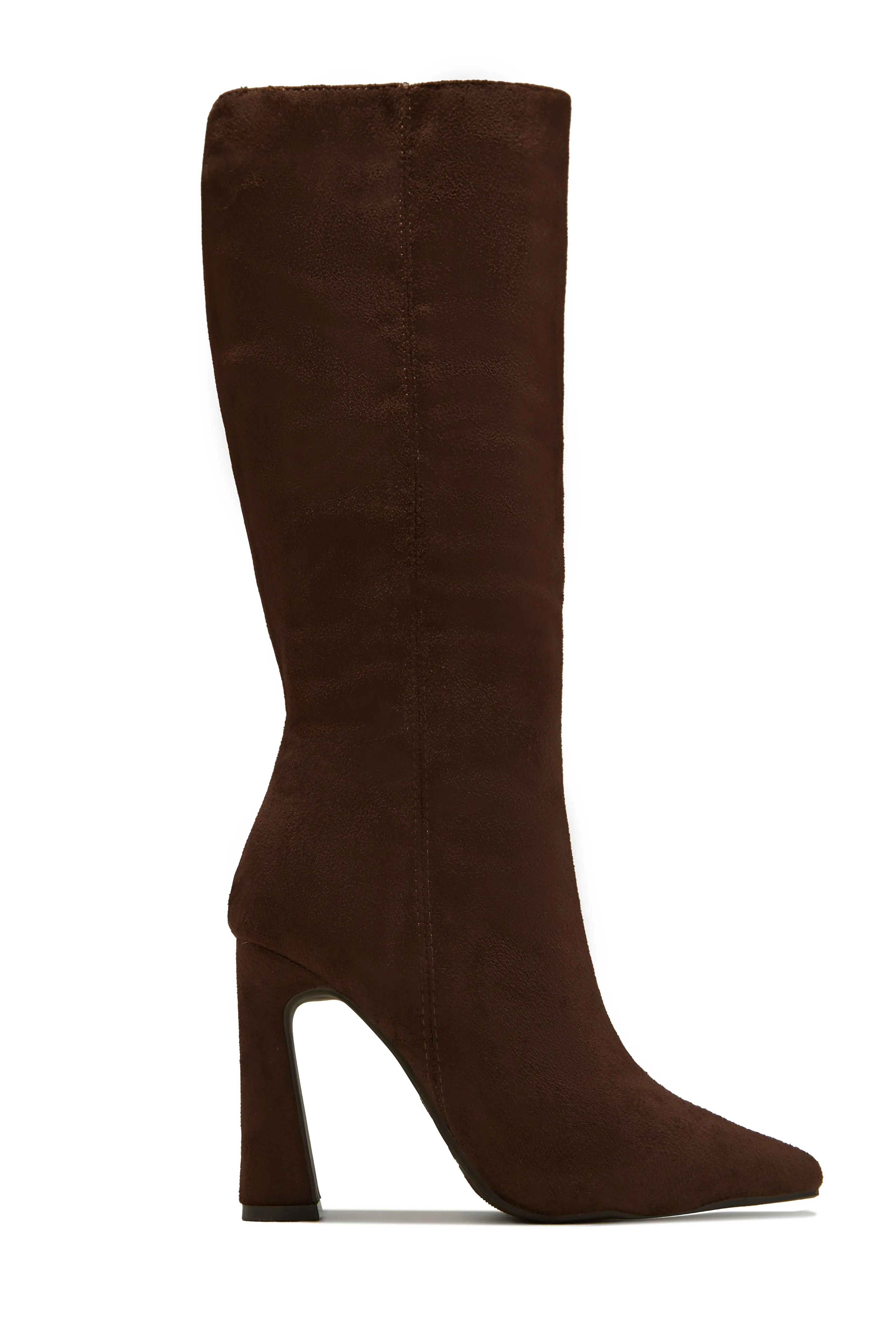 Stella Knee High Heel Boots - Tan