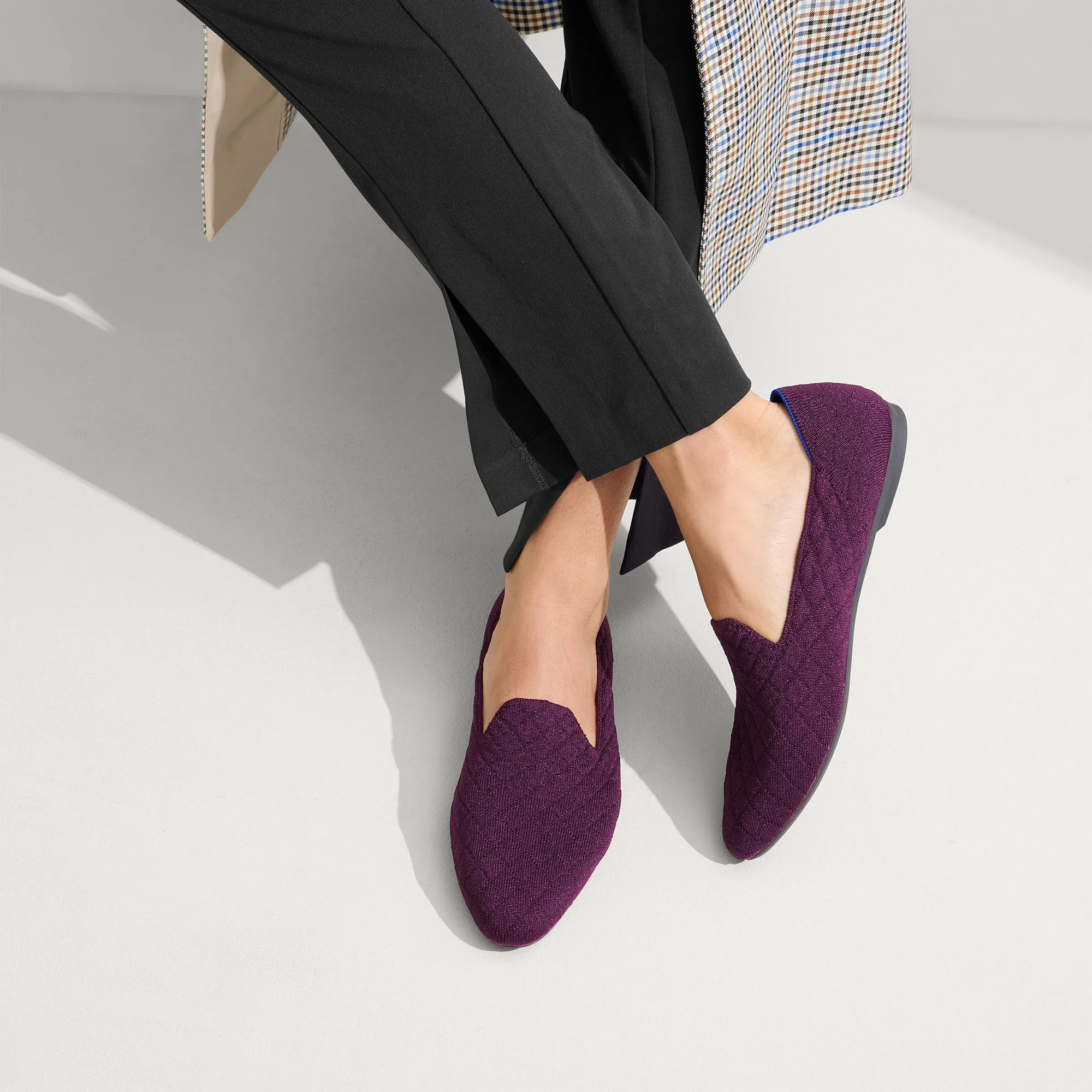 The Almond Loafer - Quilted Plum