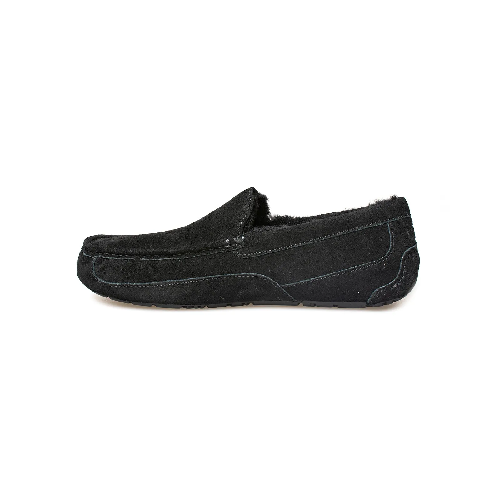 UGG Ascot Oiled Suede Black Slippers - Men's