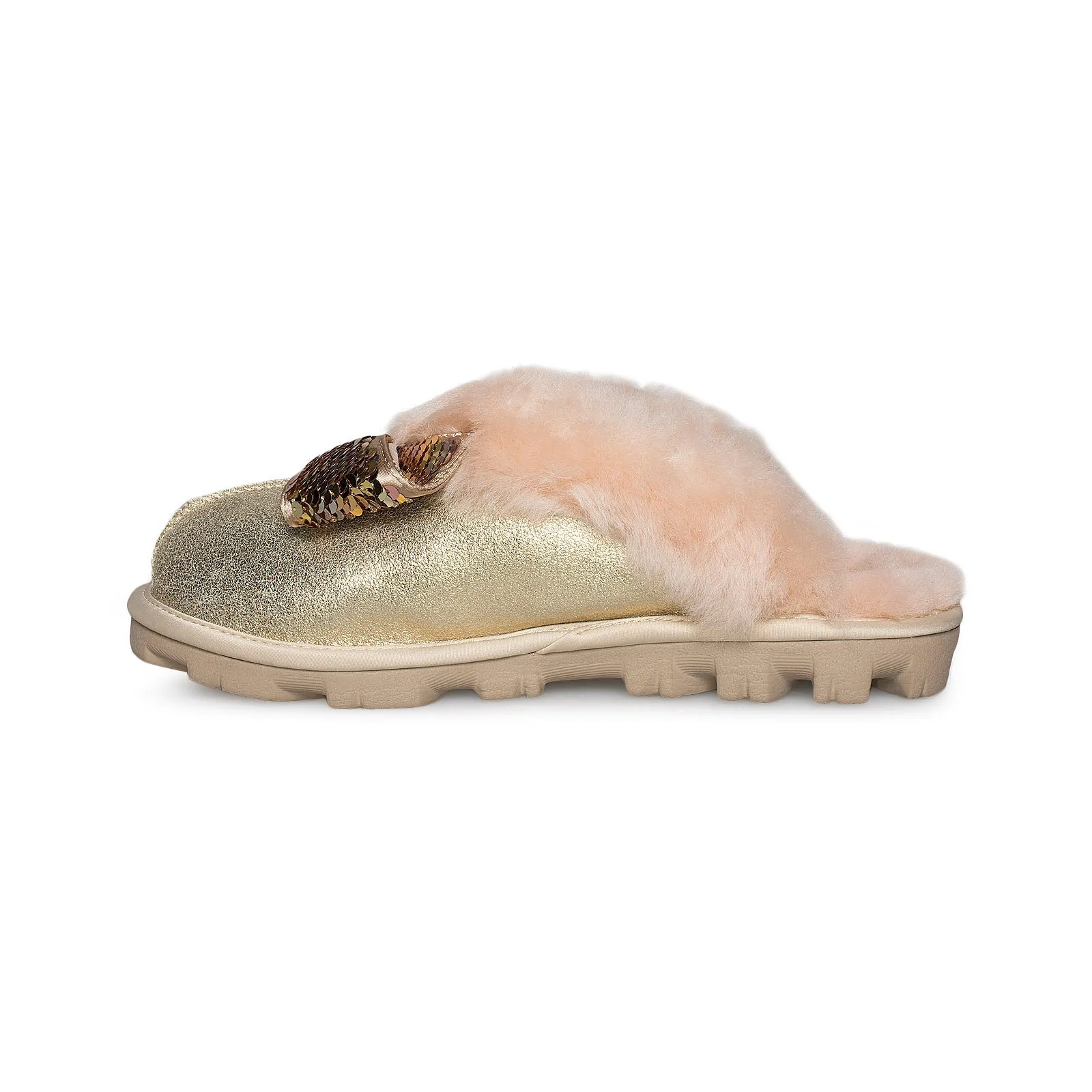 UGG Coquette Sequin Bow Gold Slippers - Women's