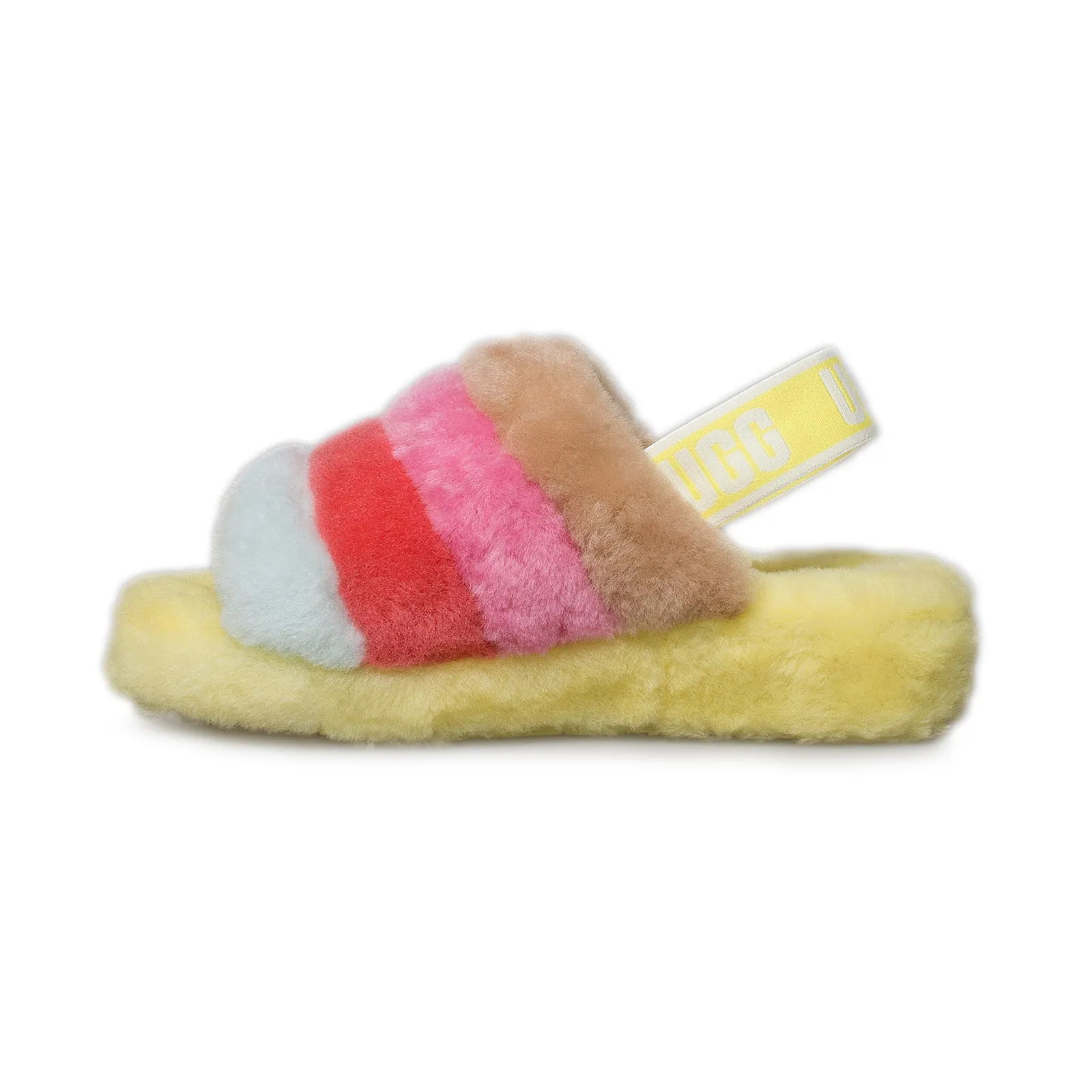 UGG Fluff Yeah Slide Yellow Multi Slippers - Women's